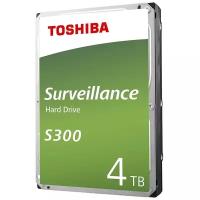 Жесткий диск/ HDD Toshiba SATA3 4Tb Surveillance S300 (SMR) 5400 256Mb 1 year warranty (replacement HDWT740UZSVA, WD42PURZ)