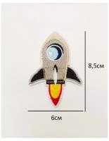 Заплатка / текстильный патч/ Нашивка / Термоаппликация / Термонаклейка ракета