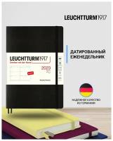 Еженедельник-планер Leuchtturm1917 Medium A5 (14.5x21см.) датированный на 2023 год, 80г/м2 - 144стр, мягкая обложка, цвет: черный