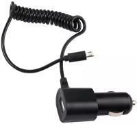 Зарядное устройство автомобильное Red Line AC-1A USB 1А черный + встроенный кабель microUSB