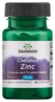 Swanson Chelated Zinc 30 мг 90 капсул Цинк хелат, Свансон хелат цинка Swanson Albion Zinc