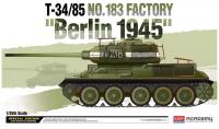 13295 Academy Танк T-34/85 завода №183 с экранами (Берлин, 1945 год) Масштаб 1/35