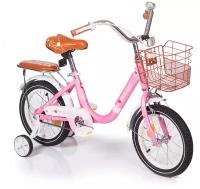 Велосипед детский со съемными тренировочными колесами Mobile Kid Genta, 14 дюймов, розовый