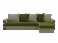 Угловой диван венеция, зеленый, бежевый