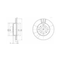 Тормозной диск передний Delphi BG2810 для Mitsubishi Carisma, Colt IV, V, Lancer V, VI, Mirage