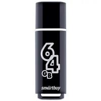 Флешка SmartBuy Glossy USB 2.0 64 ГБ, 1 шт., смолистый черный