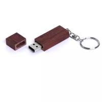 Прямоугольная деревянная флешка Woody с магнитным колпачком (16 Гб / GB USB 2.0 Красный/Red Wood2 Flash drive DR003)