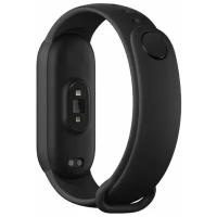 Ремешок для фитнес трекера mi band 5 / mi band 6, черный силиконовый с регулируемым размером