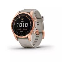 Умные часы Garmin Fenix 7S Solar 42 мм NFC, розовое золото/песочный