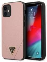 Чехол CG Mobile Guess PU Saffiano Triangle metal logo Hard для iPhone 12 mini