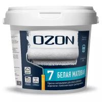 Краска акриловая OZON OZON-7 влагостойкая матовая белый 0.9 л 1.3 кг