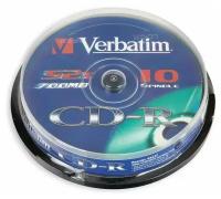 Носители информации CD-R, 52x, Verbatim Extra Protection, Cake/10, 43437