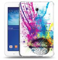 Чехол задняя-панель-накладка-бампер MyPads яркий красочный мозг для Samsung Galaxy Tab 3 Lite 7.0 SM-T110/T111 противоударный