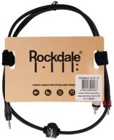 Готовый компонентный кабель, разъёмы stereo mini jack папа (3,5) x 2 RCA, д 1 м - ROCKDALE XC-001-1M