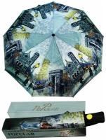 Мужской складной зонт Popular Umbrella автомат 1016H, Черный