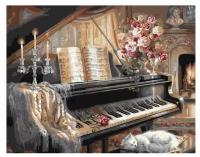 Картина по номерам Paintboy VA-1612 Кот у рояля 40х50см