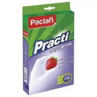 Перчатки одноразовые PACLAN виниловые, 5 пар 10 шт, неопудренные, размер M средний, белые (407540)