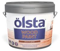 Краска акриловая Olsta Wood Paint полуматовая бесцветный 9 л 11.22 кг