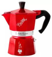 Кофеварка гейзерная Bialetti Moka Express Красная 3 чашки