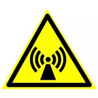 Предупреждающие знаки. Наклейка W 12 Внимание Электро-магнитное поле Размер 200х200 мм. 1 шт