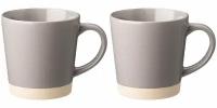 Набор кружек 2 шт для чая и кофе 380 мл керамика Bronco Country / чашки керамические белые на 2 персоны подарочные