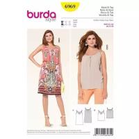 Выкройка Burda 6969-Платье, Топ