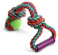 Triol игрушка "Грейфер длинный с двумя узлами и мячом" для собак 38 см