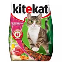 Корм сухой Kitekat для взрослых кошек, Телятинка аппетитная 1,9 кг