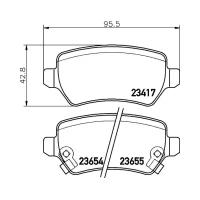 Колодки дисковые задние для opel astra/combo/corsa/meriva/zafira 98, venga 98-04 Textar 2341703