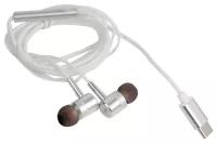 Headphones / Наушники REMAX MONSTER RM-598a Metal Wired Earphone микрофон, подключение Type-C, серебристый