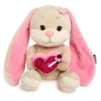 Мягкая игрушка Maxitoys Jack&ampLin Зайка с Розовым Сердцем, 25 см JL-051901-25