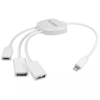 Переходник PALMEXX OTG Lightning-USB2.0 (2 порта) c подзарядкой