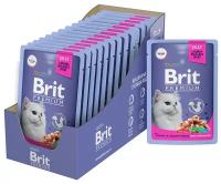 Brit Premium пауч для стерилизованных кошек и котов (кусочки в желе) Индейка и сыр, 85 г. упаковка 14 шт