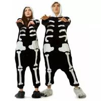 Костюм-пижама Кигуруми (Kigurumi) для взрослых Скелет (Кощей) (размер S, рост 145-155)