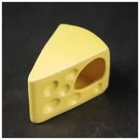 Керамика ручной работы Кормушка для грызунов "Сыр", жёлтая, керамика