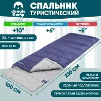 Спальный мешок Jungle Camp Avola Comfort XL, широкий, левая молния, цвет: синий