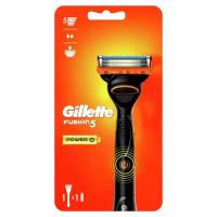 Мужская бритва Gillette Fusion5 Power, 1 кассета, с 5 лезвиями, с уменьшающими трение лезвиями, с успокаивающими микроимпульсами