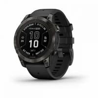 Умные часы Garmin Fenix 7 Pro Sapphire Solar титановый угольно-серый DLC с черным ремешком