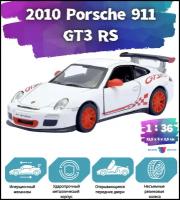 Металлическая инерционная машинка Kinsmart 1:36 2010 Porsche 911 GT3 RS 5352 DKT с открывающими дверями