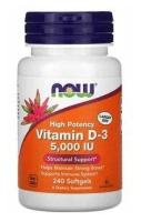 NOW Foods Vitamin D3 5,000 IU 120 капсул