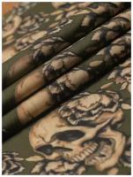 Ткань подкладочная, принт для одежды MDC FABRICS PP570/42skull, полиэстер для шитья. Отрез 1 метр