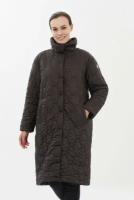 Пальто женское стёганое на утеплителе,MADZERINI,RENA/Y104-178,коричнево-черный,размер 46 RU