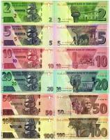 Набор полный банкнот Зимбабве 2-5-10-20-50-100 долларов 2019-2020 года UNC