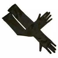 Перчатки карнавальные, дамские (длинные, 40 см) черные