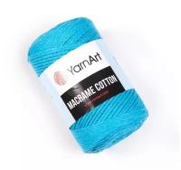 Пряжа YarnArt Macrame Cotton ЯрнАрт Макраме Коттон, шнур для плетения макраме, 763 бирюзовый, 250 г, 225 м, смесовая, 1 шт