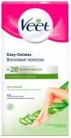 Veet Восковые полоски с алоэ вера и ароматом лотоса для сухой кожи