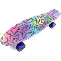 Скейтборд Пенни Борд Penny Board 22" Fish SkateBoards Звезда на светящихся колесах