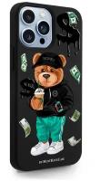 Черный силиконовый чехол MustHaveCase для iPhone 13 Pro Max Tony Bear/ Мишка Тони для Айфон 13 Про Макс