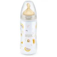 NUK First Choice Plus бутылочка из полипропилена с соской из латекса M, 300 мл, с рождения, бежевый