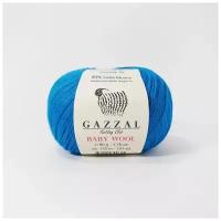 Пряжа Gazzal Baby Wool (Газал Беби Вул) шерсть мериноса/ кашемир ПА/ акрил, 822 морская волна, 1 моток